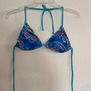 Venus New Triangle Blue Paisley Bikini Top Size B works for 32C/34B/36A